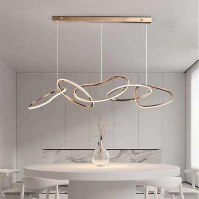 China Restaurant Light Luxury Bar Counter Personalized Stainless Steel Led Pendant Lamp Chandeliers zu verkaufen