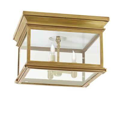 Κίνα 10kg Modern Bedroom Surface Mounted Luxury Glass Brass Ceiling Lamp with Crystal Shade προς πώληση