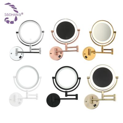 中国 Round Folding Rotating Magnifying Wall Mounted Bathroom Makeup Mirror 39*33*10cm IP20 販売のため