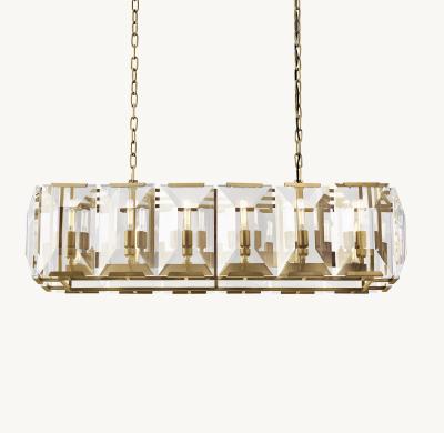 중국 Modern Luxury Crystal Ring Chandelier 105.41cm Brass Pendant Light for Home and Hotel 판매용