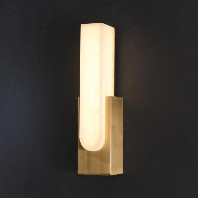 China 1- Agatha Wall Sconce Golden Bronze Patina with Alabaster and SMD Led Chip for sale