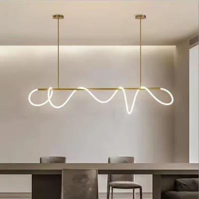 Cina Stylish Nordic Line LED Chandelier for Elegant Dining Room D800/D1000/D1200/D1500mm in vendita