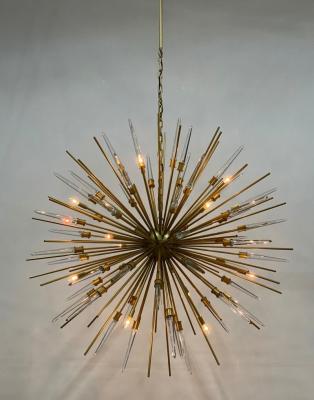 China Modern Nordic Ball Shape Led Brass Chandelier Starburst Sputnik Dandelion Hanging Lamp for sale