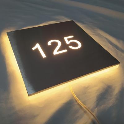 中国 LED Strips Light Source 3D House Number Sign for Modern Home Address CE/RoHs Certified 販売のため