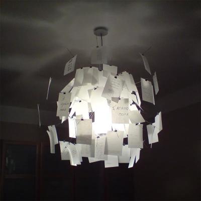 China Polished Chrome Finish Ingo Maurer Zettel Paper Chandelier LED E27 Lamp 750 Hours Lifespan for sale