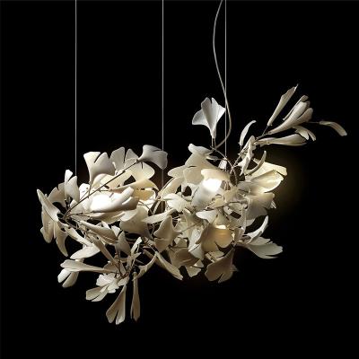 China Phosphate Ceramic Petal Ginkgo Tree Leaf Chandelier for Villa Living Room Bedroom for sale