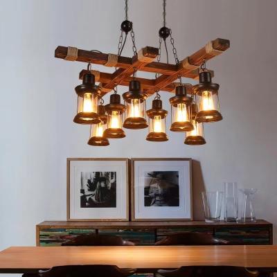 중국 Rustic Vintage Boat Hanging Antique Loft Chandelier Led Wooden Home Pendant Lights 판매용