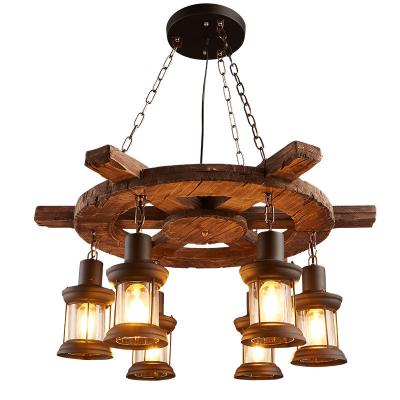 China Vintage Style 120° Beam Angle LED Bulbs Included in 5kg Solid Wood Chandelier Te koop