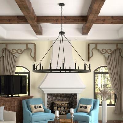 Κίνα Farmhouse Style 16-Light Wagon Wheel Chandelier for Living Room and Staircase Project προς πώληση