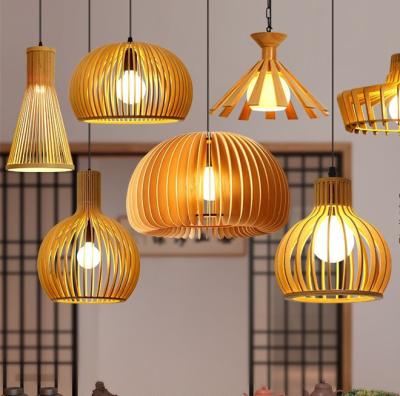 China DIY Bamboo Wood Chandelier Pendant Lighting for Living Room Bedroom Bar Restaurant Te koop