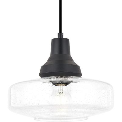 중국 Transform Your Space with Matte Black Seeded Glass Pendant Light No DIY Required 판매용