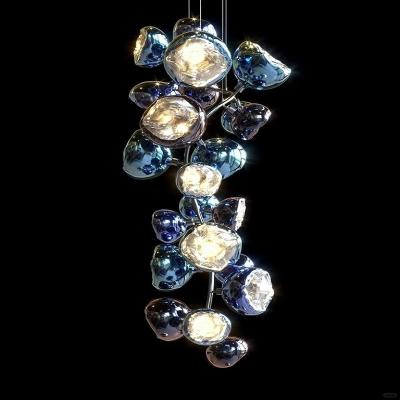 Chine 2- Light Luxury Dining Stairwell Lava Murano Glass Chandelier for Italian Living Room à vendre