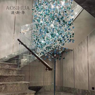 China Customized Modern Luxury Chandelier Green Glass Stone Pendant Light Murano 5kg zu verkaufen