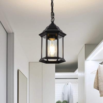 Cina Black Outdoor Hanging Lanterns Chandelier for gazebo and porch in vendita