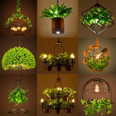 China Industrial Art LED Floral Chandelier Contemporary Lighting for Hotel Bar Green Plants Te koop