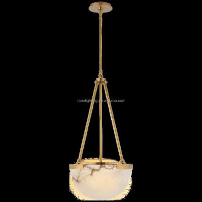 China Lighting Solutions Service Kitchen Restaurant Brass Hanging Marble Pendant Light for sale