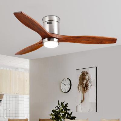 Κίνα 110-240V Input Voltage 52inch Ceiling Fan with Three Solid Wood Blades and LED Lights προς πώληση