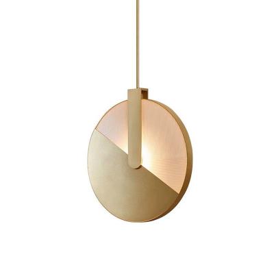 China Gold Bronze Round Shade Iron Pendant Lamp for European Project Hotel and Home Lighting à venda