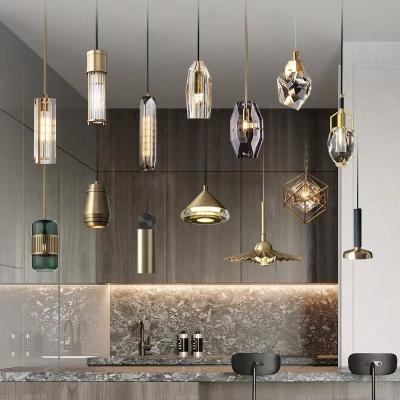 China 30 CM Modern Brass Crystal Glass Island Lighting Single Hanging Chandelier Pendant Lights for Home à venda