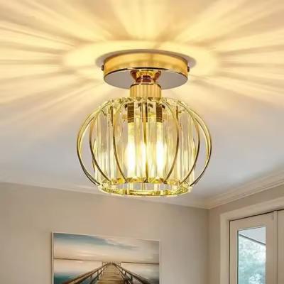 China Home Hallway Corridor Black Gold Luxury Crystal Lamps Modern Pendant Lights with IP20 for sale