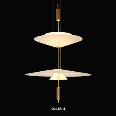 Κίνα Laser Printing JYLIGHTING Acrylic LED Pendant Lamp UFO Kitchen Chandeliers Modern Switch Control Room Bar Gold Aluminum Restaurant Black προς πώληση