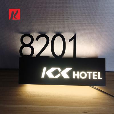 China Suministro de energía DC Enchufe AC Transformador Kexian Personalizado LED Números de la casa de la habitación del hotel Signo con luz personalizada en venta