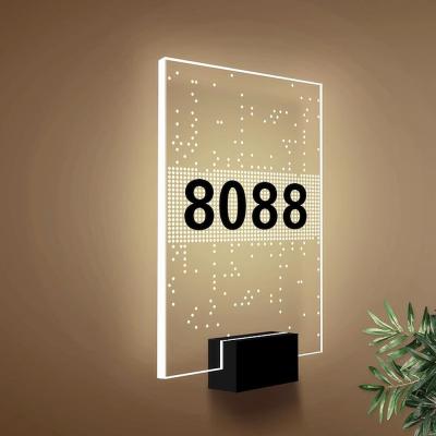 China High Brightness LED Light Customized Color Metal Room Number Signage for Newest Design Hotel House Door for sale