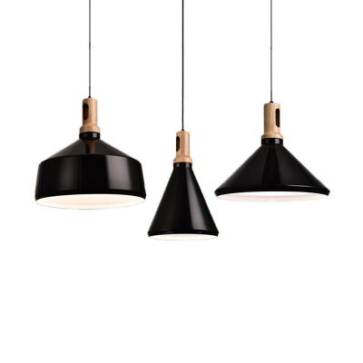 China Modern Wood Pendant Lights for Nordic Industrial Lighting in Dining Room Product Dimension D250H250MM/D350H350MM L1000MM for sale