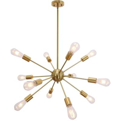 Cina Contemporary Sputnik 12 Mid-Century Brushed Brass Lights for Dining Room Kitchen and Fireplace 6000K Color Temperature in vendita