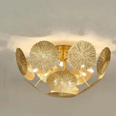 China Modern Bedroom Decorative Gold LED Ceiling Lamp with Copper Atmosphere and 3500K Warm White Light Te koop