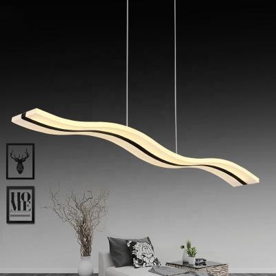 China Ready to Ship 36W Wavy White LED Linear Hanging Lamps for Modern Contemporary Style Kitchen and Meeting Room for sale