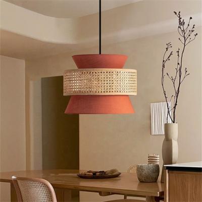 中国 Japanese Chandeliers Fabric Rattan Lamp Shade Pendant Lights Customizable Light Drawing and Design for Hotel Restaurant 販売のため