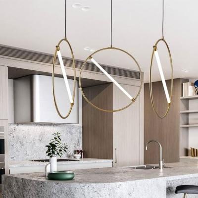 China LED Light Source Circle Chandelier for Designer Postmodern Window Lighting in Scandinavian Restaurant Bar Shop Front zu verkaufen