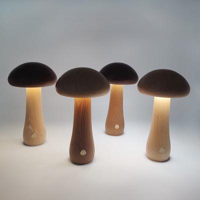 China 80 Other Children's Room Rechargeable Touch Mushroom Night Light Solid Wood and Touch Control Te koop