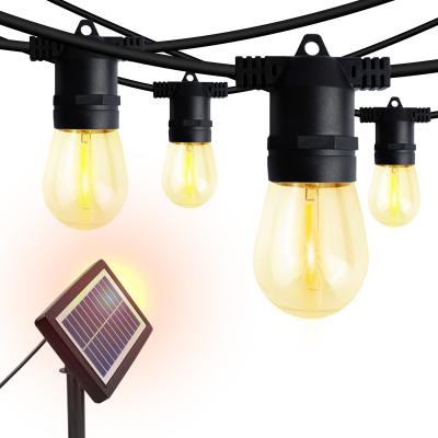 China Waterproof Solar String Light 29FT 8.8m with 10 Warm White Bulbs USB Charging and Long-lasting 50000 Hours Working Time for sale