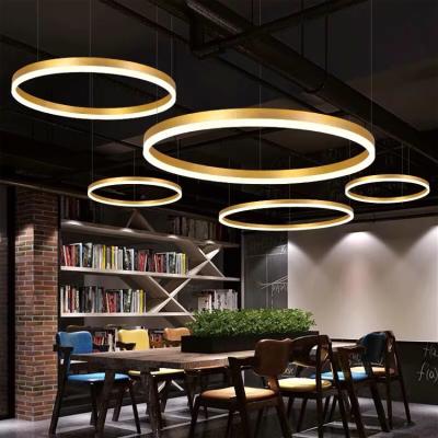 China Hotel Project Pendant Lighting Modern Decorative Ring Lamp Acrylic Circle Led Chandeliers For Dinning Room Ceiling Lights zu verkaufen