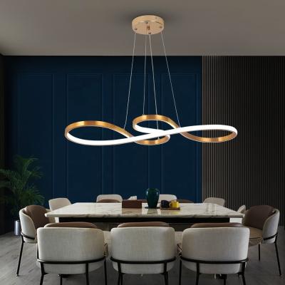 China Lamp Sizes W70*D20*H120cm Modern Led Curved Ceiling Pendant Light For Loft Kitchen Island Dinning Table 50W Office Home zu verkaufen