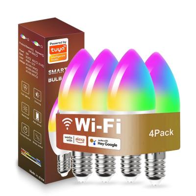 China Smart LED Bulb E27 5W Dimmable RGB Candle Light for Home/Kitchen/Bedroom Controlled by Phone and Wifi Connectivity zu verkaufen