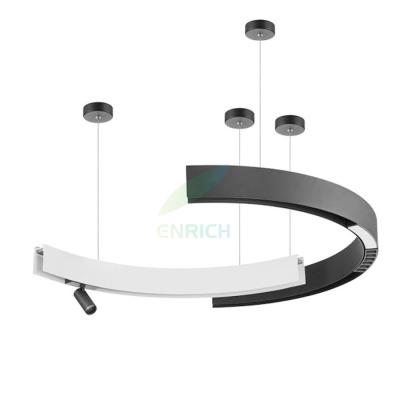 China Sensor Control Curved Profile Suspended LED Magnetic Track Rail Lighting System with DC48V and Others Shade Color for sale