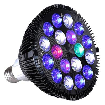 China E27 LED Aquarium Lights Bulb 18/54W Full Spectrum Fish Lamp PAR38 SPOT Saltwater Coral Reef 2024 80 RGB Black Housing 2.5 for sale