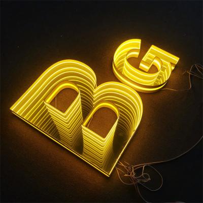 China Soft Warm White Color Temperature Custom Wall Mirror Infinite Sign 3D Video Light LED for Bar within 12V Input Voltage for sale