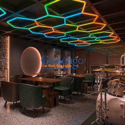 China 6500K Color Temperature Indoor Lighting Modern Rgb Hexagonal Light Led For Decor Restaurant With AC100-240V Input Voltage for sale