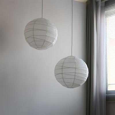 China Japanese Vintage Dimmable LED Pendant Light 50cm 60 80 Rice Paper Restaurant Indoor Lamp with E27 3kg Product Weight for sale