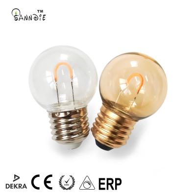 China G45 1W LED Filament Bulb Decorative Lamp Luminous 60 Input Voltage V AC100/230V G Plastic Festoon for Outdoor String Light for sale