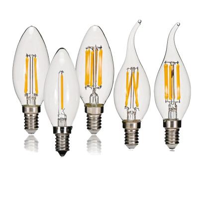 China Manual Button E14 LED Filament Antique Incandescent Light Bulb Warm Yellow Edison Candle for 3kg Weight Switch Mode en venta