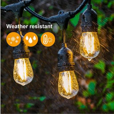 China 48FT S14 Solar Powered String Lights With Bulbs Led Edison CRI Ra 70 and 80lm/w for Outdoor Holiday Lighting Garden en venta