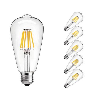 China Support Dimmer 6W ST64 LED Filament Light Bulb Soft White for 50000 Hours Working Time Edison Style Te koop