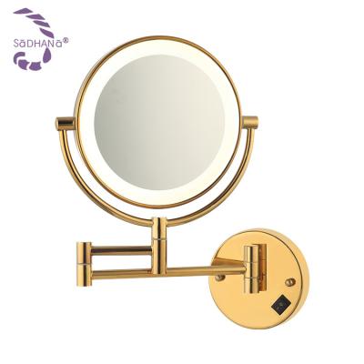 China 90lm/w White Custom Modern Makeup Mirror With Lights Small Round Framed Fogless Shower Led Vanity Hanging Wall Home Decor à venda