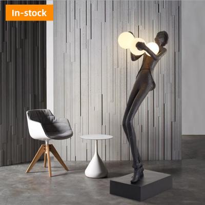 China Switch Control Led Chip SMD Modern Minimalist Nordic Living Room Corner Resin Sculpture Floor Light for Hotel Decoration for sale