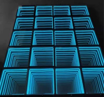 China Abyss Mirror Background Wall Aluminum LED Neon Net Red 3D Laminated Stage Induction Tile Light Perfect for Advertising zu verkaufen